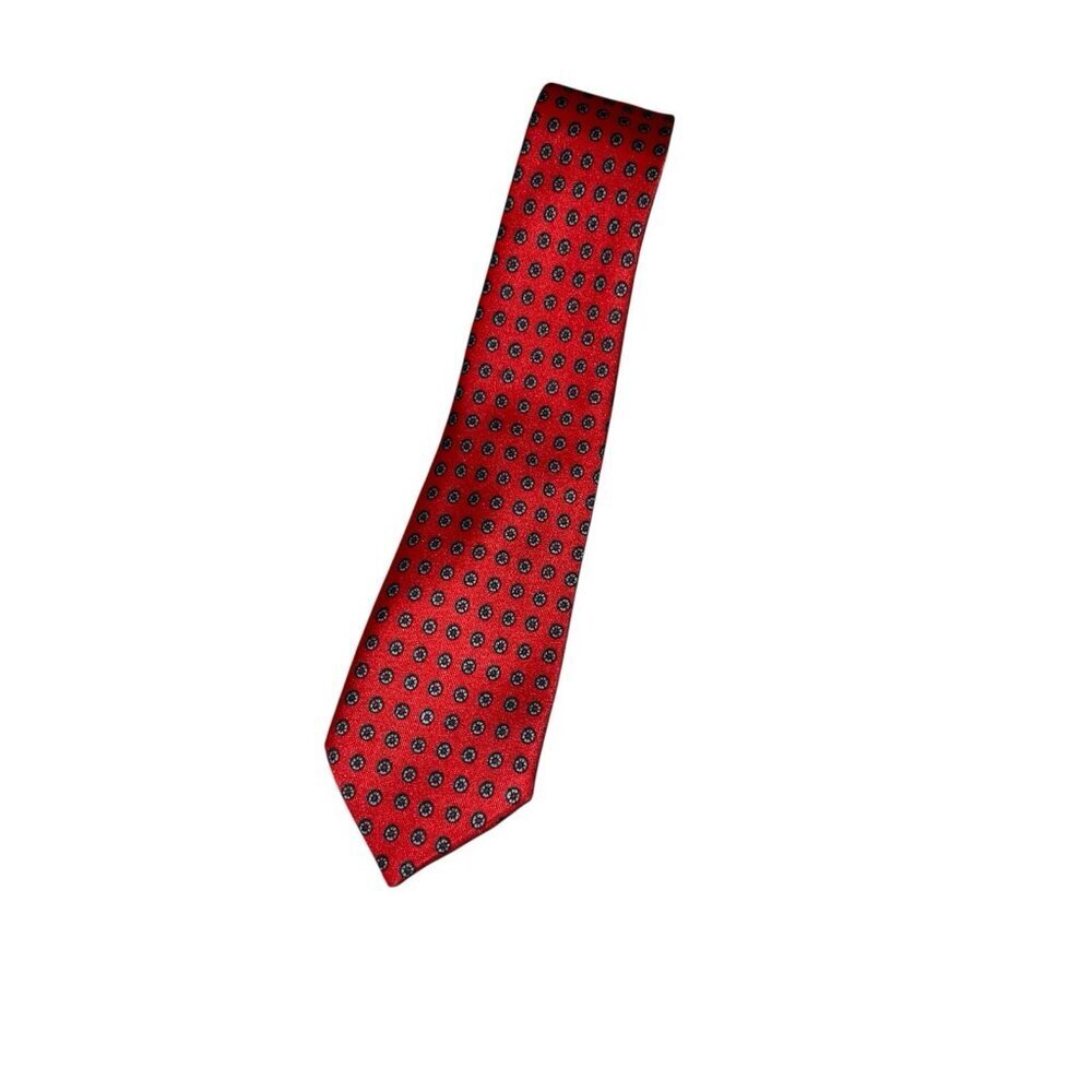 Vintage Carnaval de Paris Red Blue Abstract Made In France Pure Silk Tie